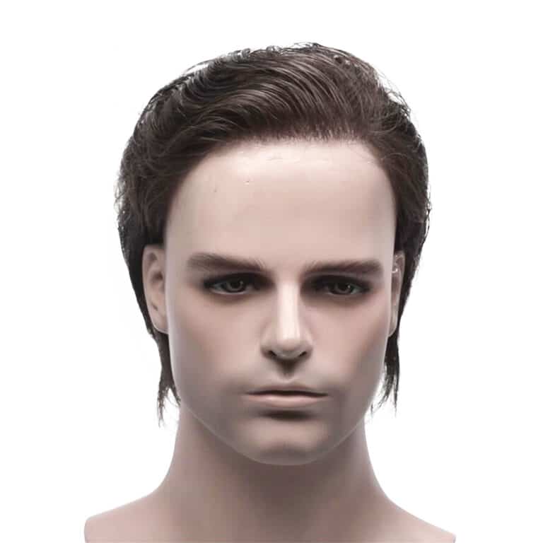 Men’s Ultra Thin Skin Hair System – Invisible V-Loop Toupee HS25-V