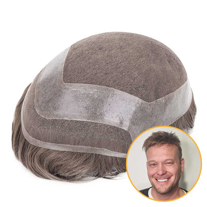 Men’s French Lace Hair System – Natural Undetectable Human Hair Toupee Hollywood