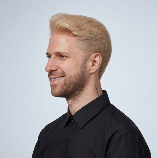 Men’s Thin Skin Hair System – Natural Human Hair Toupee HS1