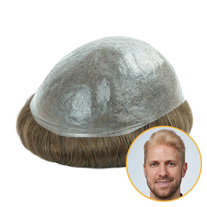 Men’s Thin Skin Hair System – Natural Human Hair Toupee HS1