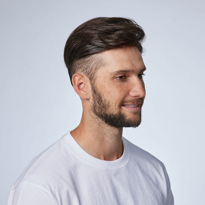 Men's Thin Skin Hair System - Invisible V -Loop Human Hair Toupee HS1V