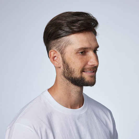 Men's Thin Skin Hair System - Invisible V -Loop Human Hair Toupee HS1V