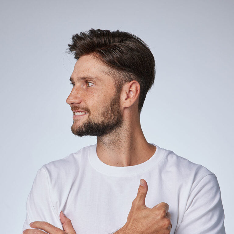 Men's Thin Skin Hair System - Invisible V -Loop Human Hair Toupee HS1V