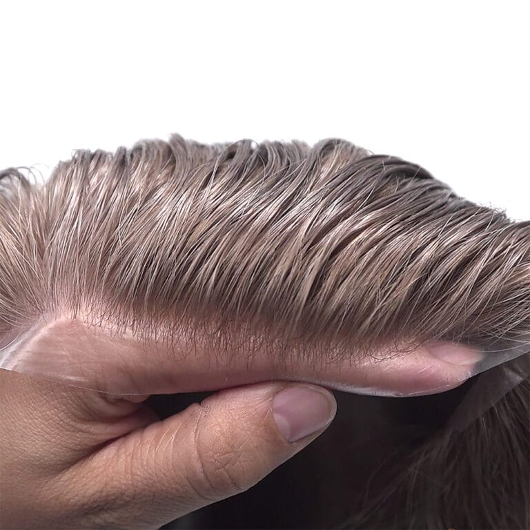 Men's Thin Skin Hair System - Invisible V -Loop Human Hair Toupee HS1V