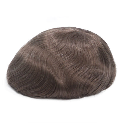 Men's Thin Skin Hair System - Invisible V -Loop Human Hair Toupee HS1V