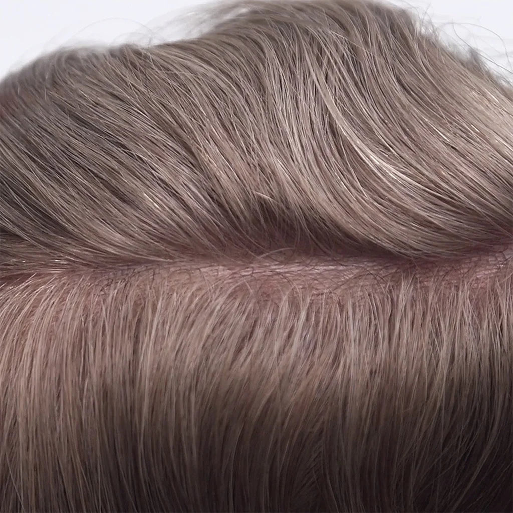 Men's Thin Skin Hair System - Invisible V -Loop Human Hair Toupee HS1V