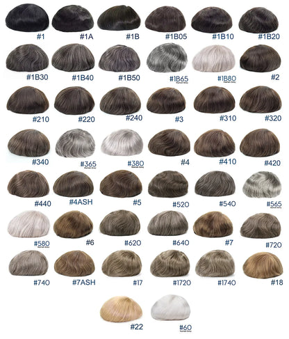 Men’s Thin Skin Hair System – Natural Human Hair Toupee HS1