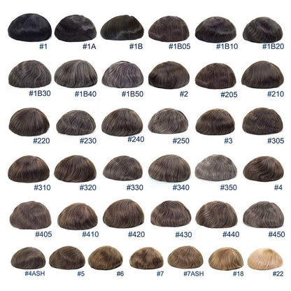Men’s Ultra Thin Skin Hair System – Invisible V-Loop Toupee HS25-V