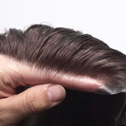 Men’s Ultra Thin Skin Hair System – Invisible V-Loop Toupee HS25-V