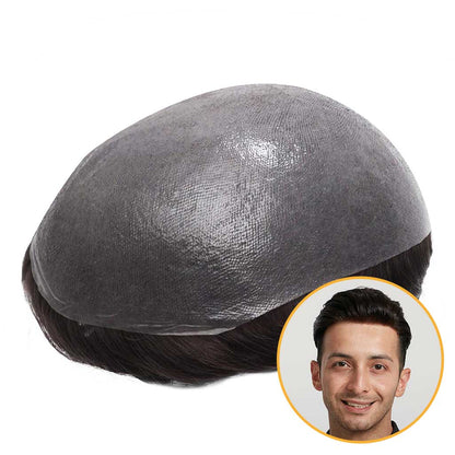 Men’s Ultra Thin Skin Hair System – Invisible V-Loop Toupee HS25-V