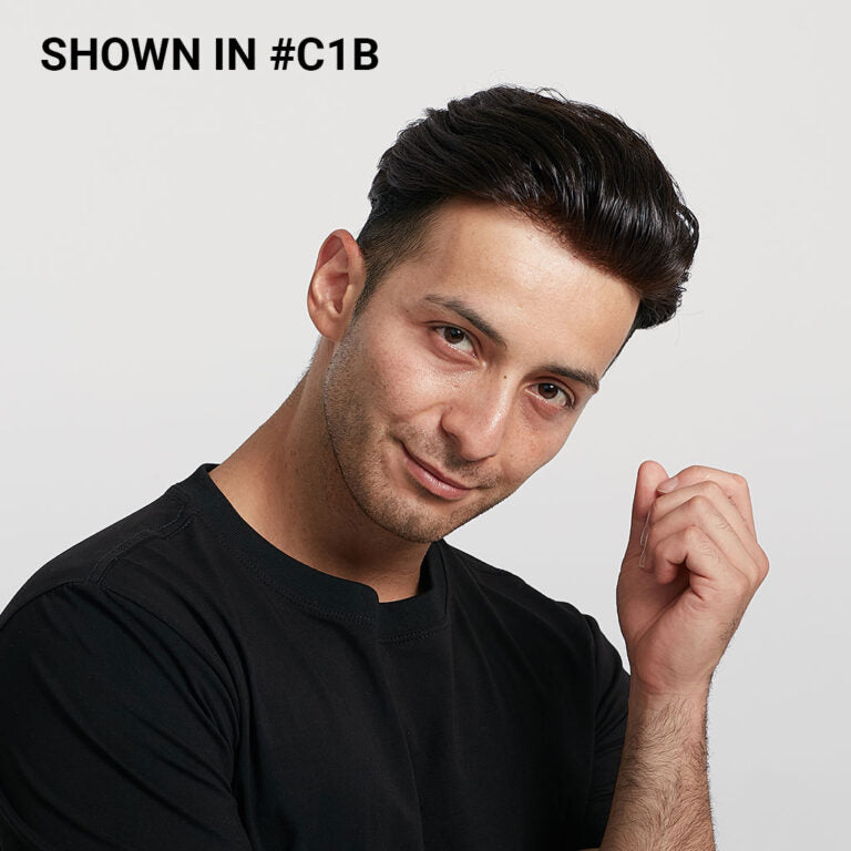 Men’s Ultra Thin Skin Hair System – Invisible V-Loop Toupee HS25-V