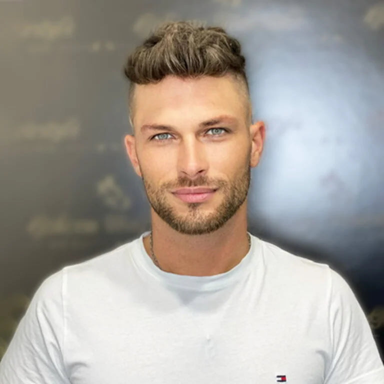 Men’s Thin Skin Hair System – Natural Human Hair Toupee HS7
