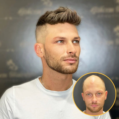 Men’s Thin Skin Hair System – Natural Human Hair Toupee HS7