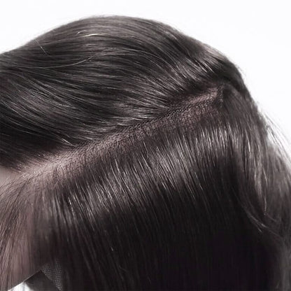 Men’s Thin Skin Hair System – Natural Human Hair Toupee HS7