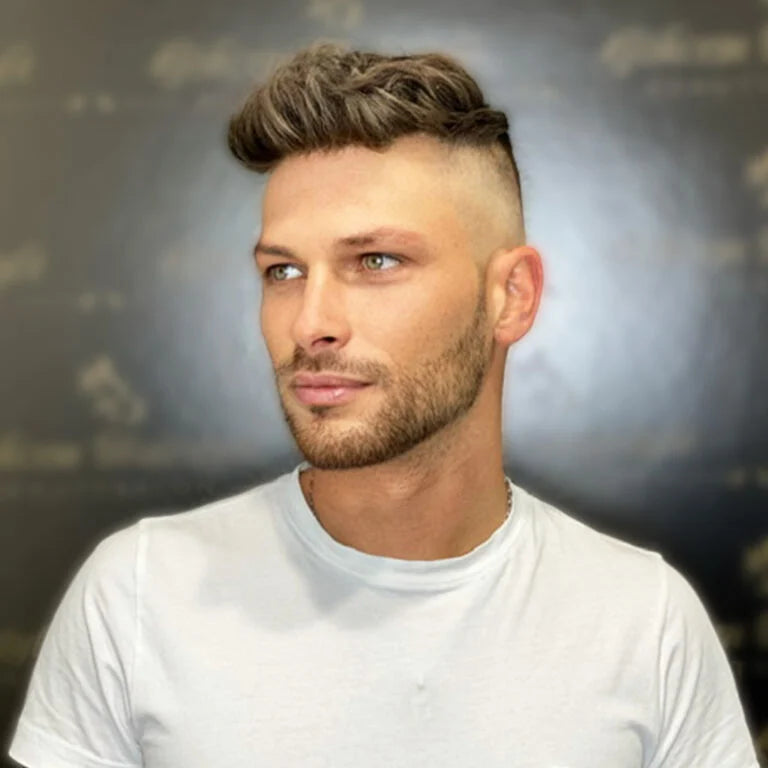 Men’s Thin Skin Hair System – Natural Human Hair Toupee HS7
