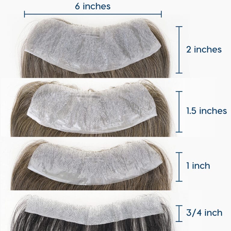 Men’s PU Frontal Hair System – Natural Human Hair Toupee PU Frontal