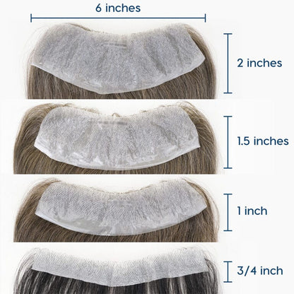 Men’s PU Frontal Hair System – Natural Human Hair Toupee PU Frontal