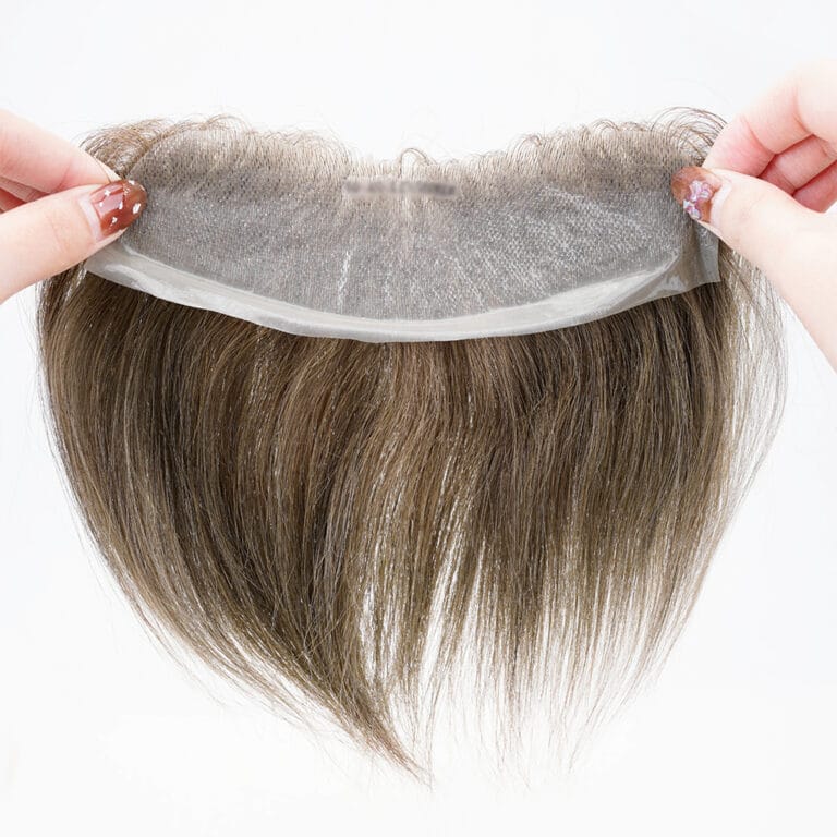 Men’s PU Frontal Hair System – Natural Human Hair Toupee PU Frontal