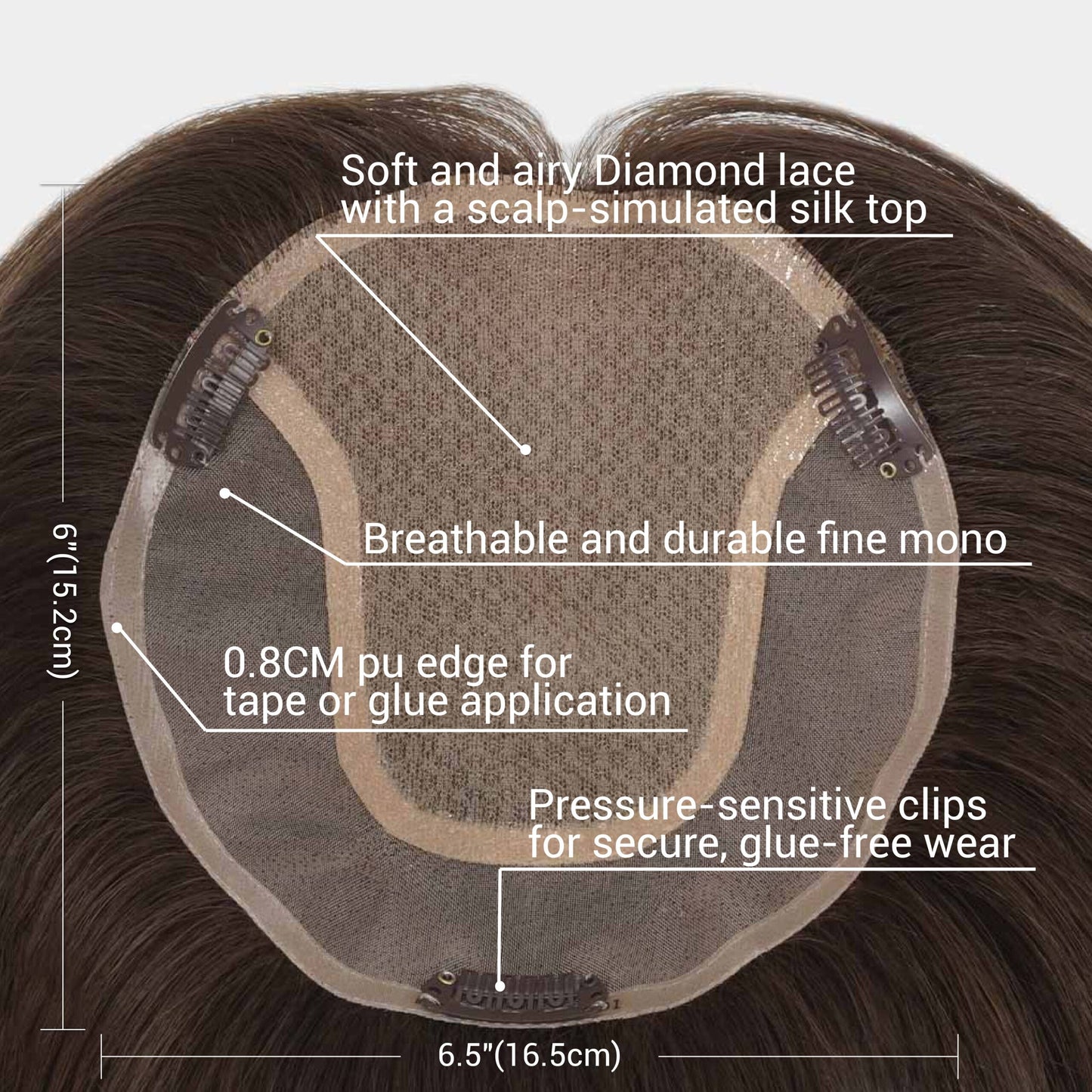 Women’s Silk Base Hair Topper – Mongolian Human Hair System Orpha