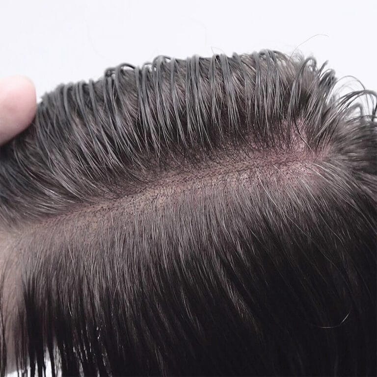 Men’s Thin Skin Hair System – Natural Human Hair Toupee N6