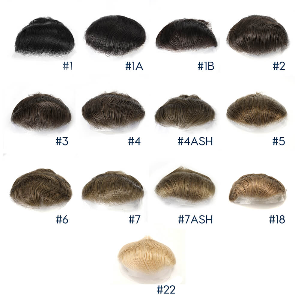 Men’s PU Frontal Hair System – Natural Human Hair Toupee PU Frontal